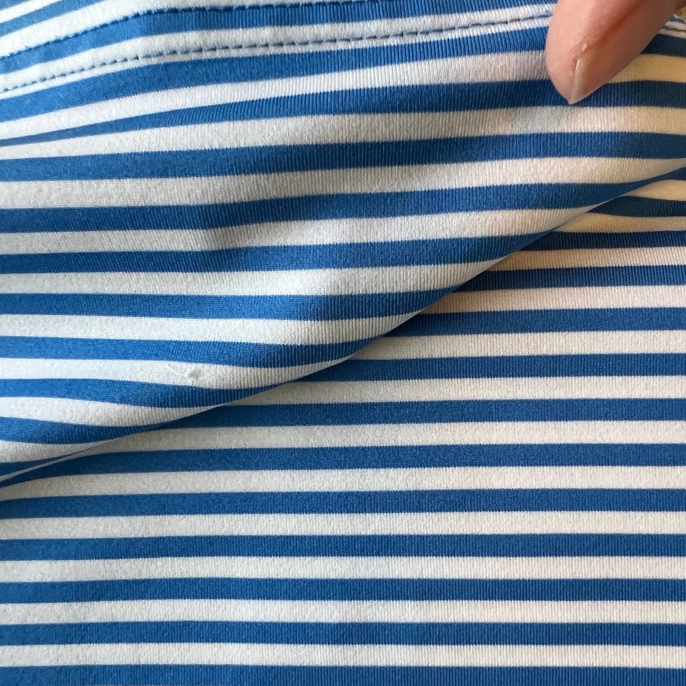 Peter Millar Summer Comfort Men's Blue Striped Polo Shirt - Picture 8 of 8